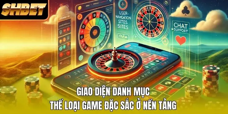 Giao diện danh mục thể loại game đặc sắc ở nền tảng Giao diện danh mục thể loại game đặc sắc ở nền tảng